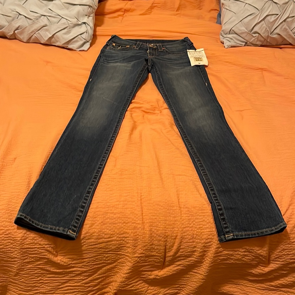 True religion women’s jean slim straight size 27 NWT